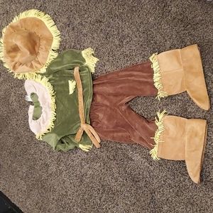 Wizard of Oz Scarecrow Costume Kids Small 6 3 Piece Halloween